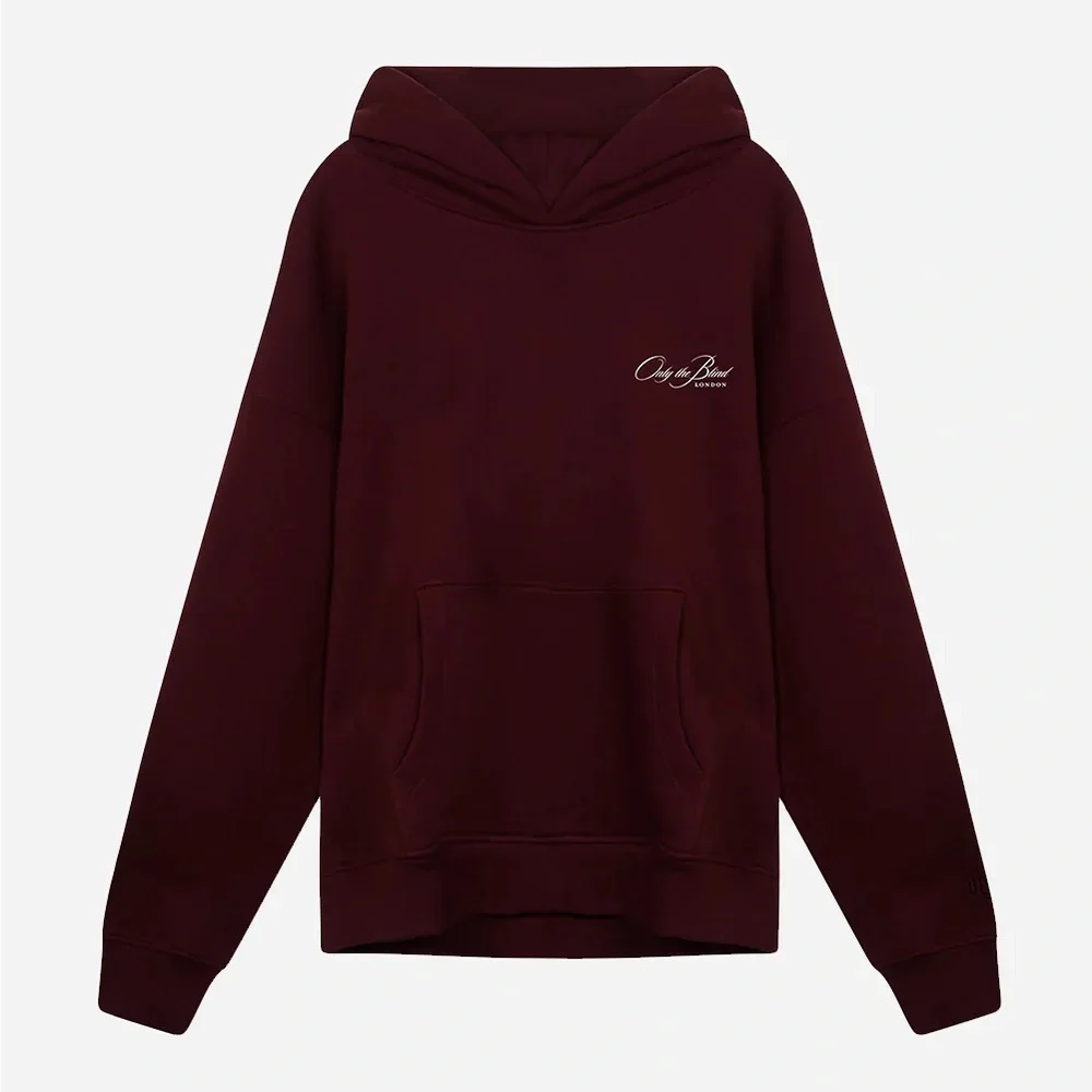 Only The Blind London MAROON ESSENTIAL HOODIE S Maroon Color Men Small Fashion - Picture 1 of 13